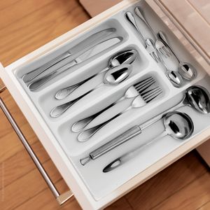 Organizador de Gavetas com Divisórias Extensível Branco - Arthi