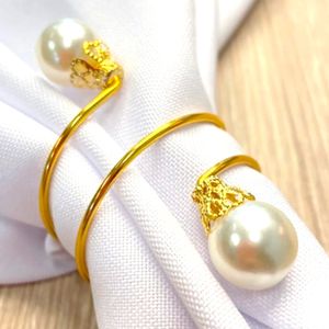 Argola para Guardanapo com Pérolas 6 Peças Ouro - Arts da Lô