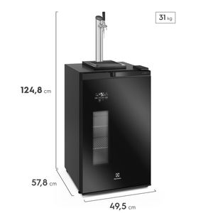 Cervejeira Home Bar Electrolux Frost Free 100L com Torre de Chopp e Porta de Vidro Preta (EB10C)