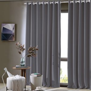 Cortina Corta Luz Liso Cinza Escuro 2,60x2,30m - Bella Janela