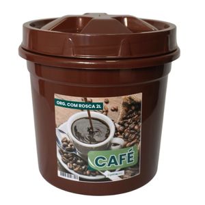 Pote de Plástico para Café 2l Marrom - Prime