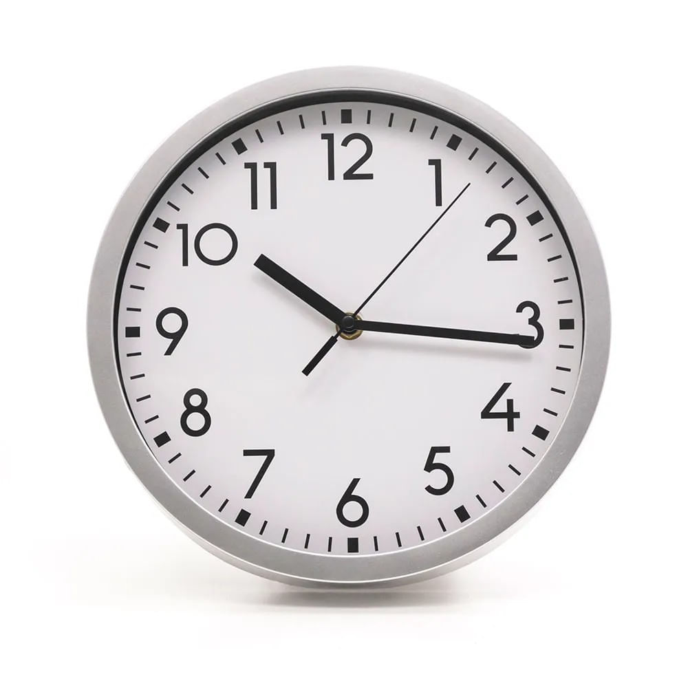 Relógio de Parede 25,4cm Branco Silver- Sottile