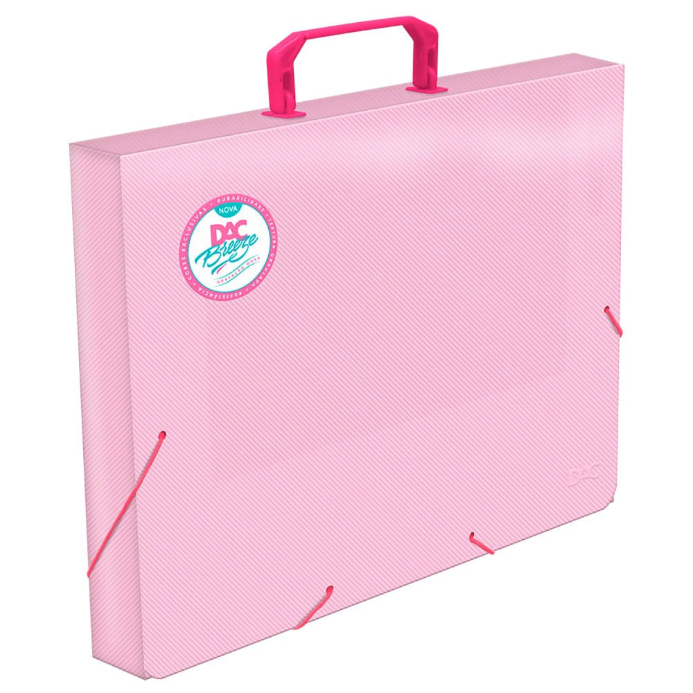 Pasta Maleta de Ofício Breeze Rosa com Alça - Dac - Preçolândia