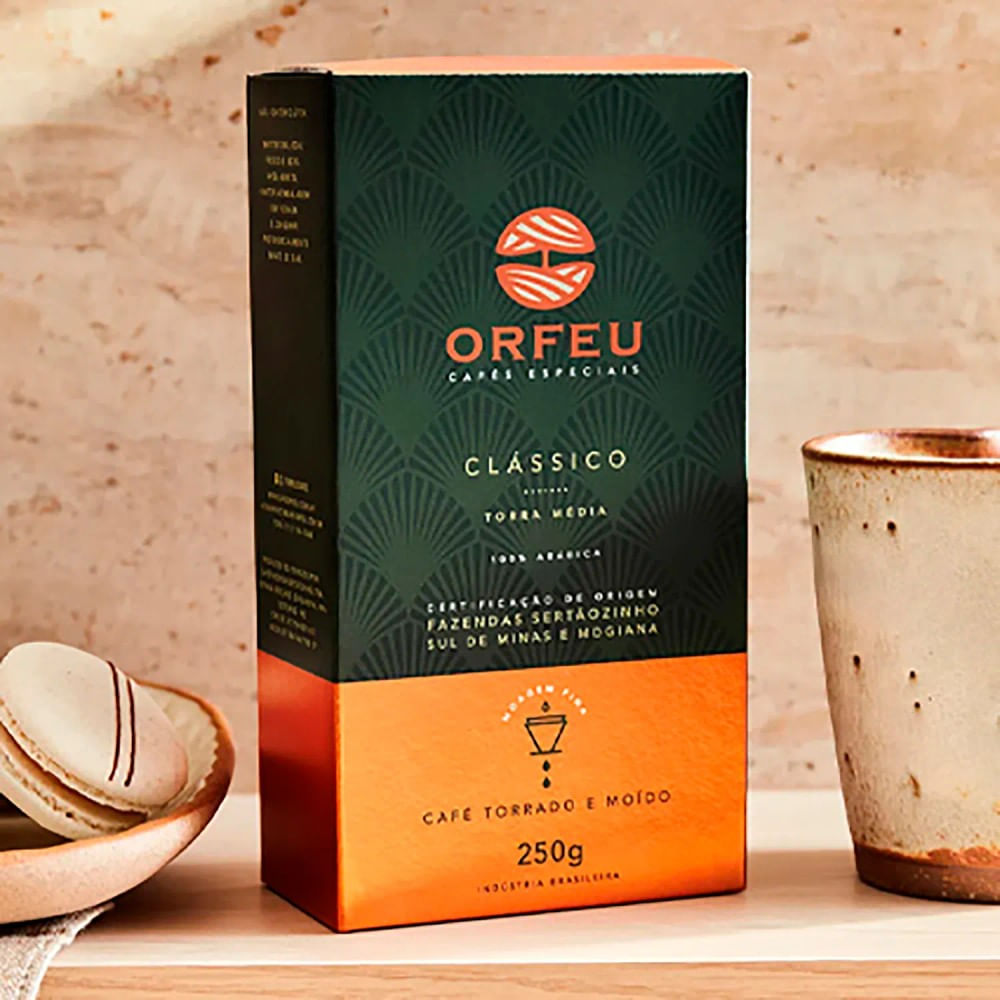 Café Orfeu Clássico Torrado e Moído 250g - 100% Arábica - Preçolândia